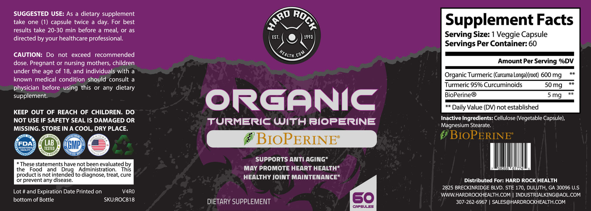 Turmeric With BioPerine - 650mg (100% Organic) Axcestories