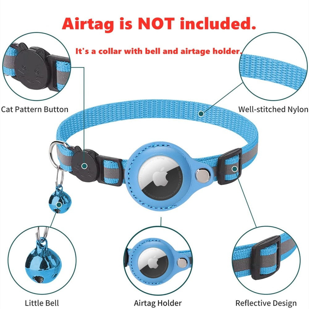 Reflective Airtag Case Collar for Cats and Dogs Axcestories