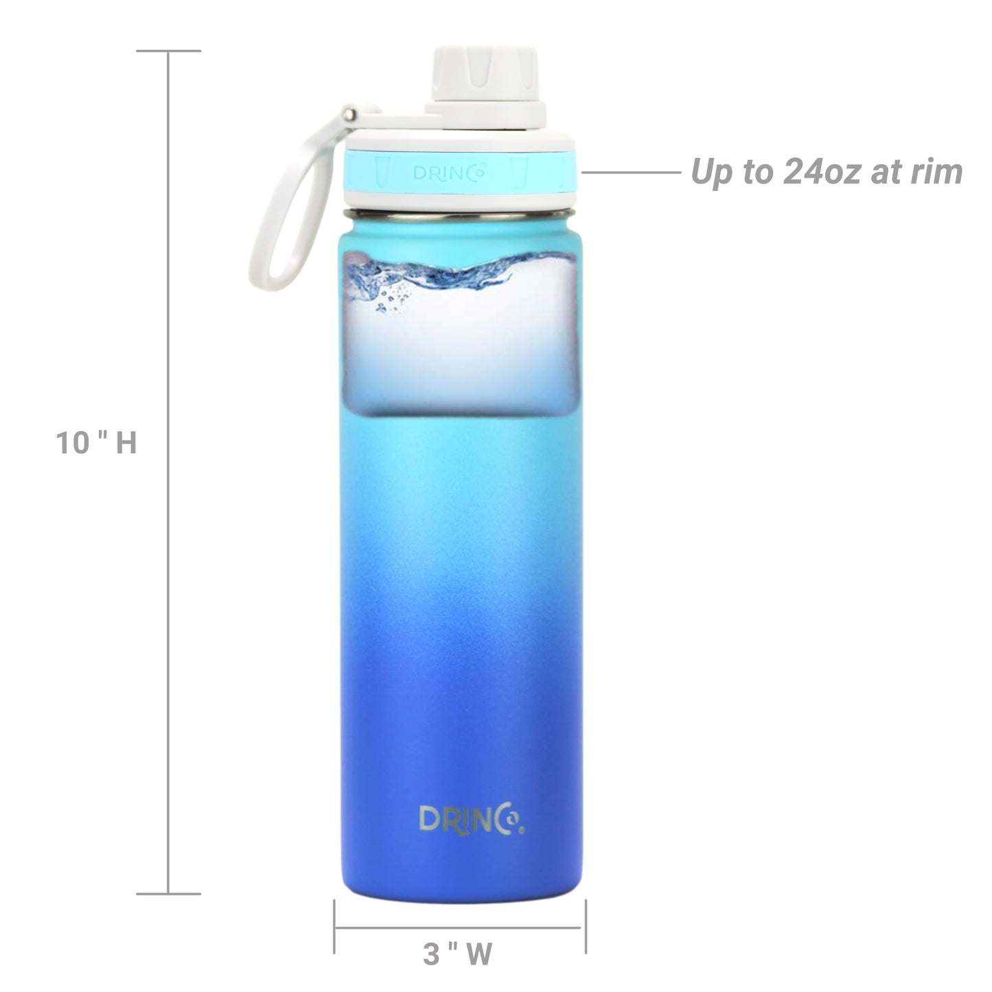 DRINCO® 22oz Stainless Steel Sport Water Bottle - Morning Sky Blue Axcestories
