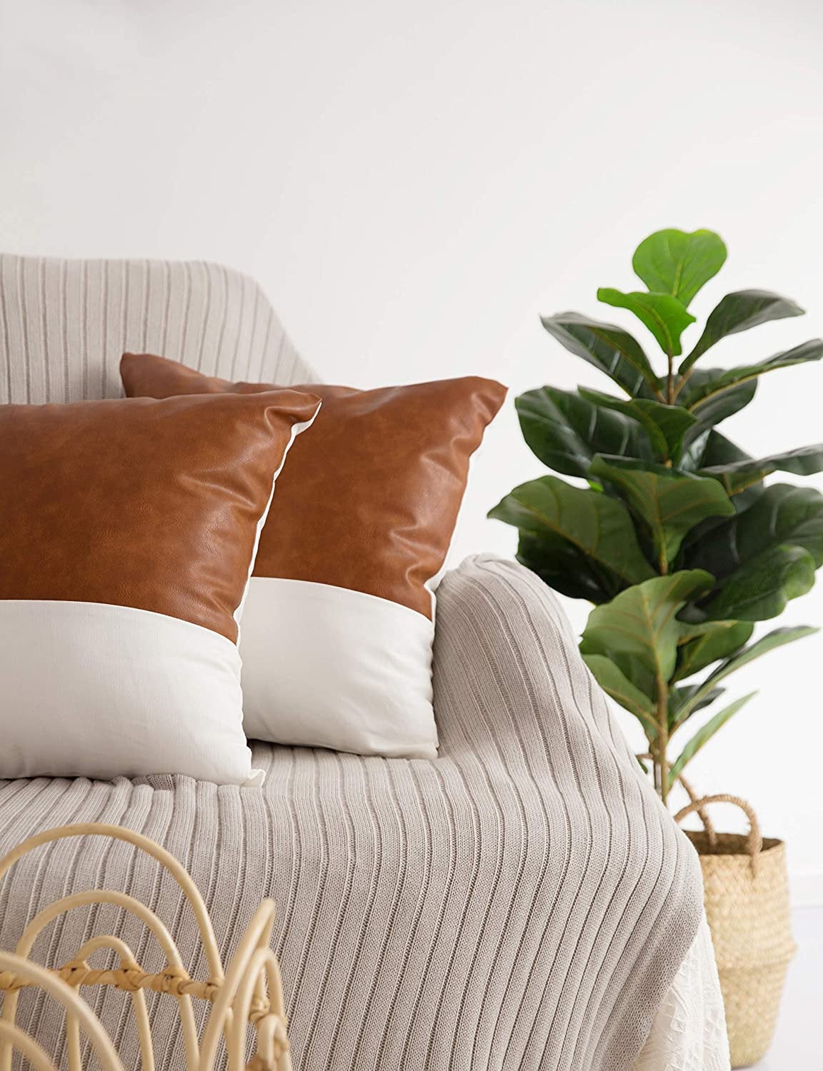 Vegan Leather Pillow Cover Axcestories