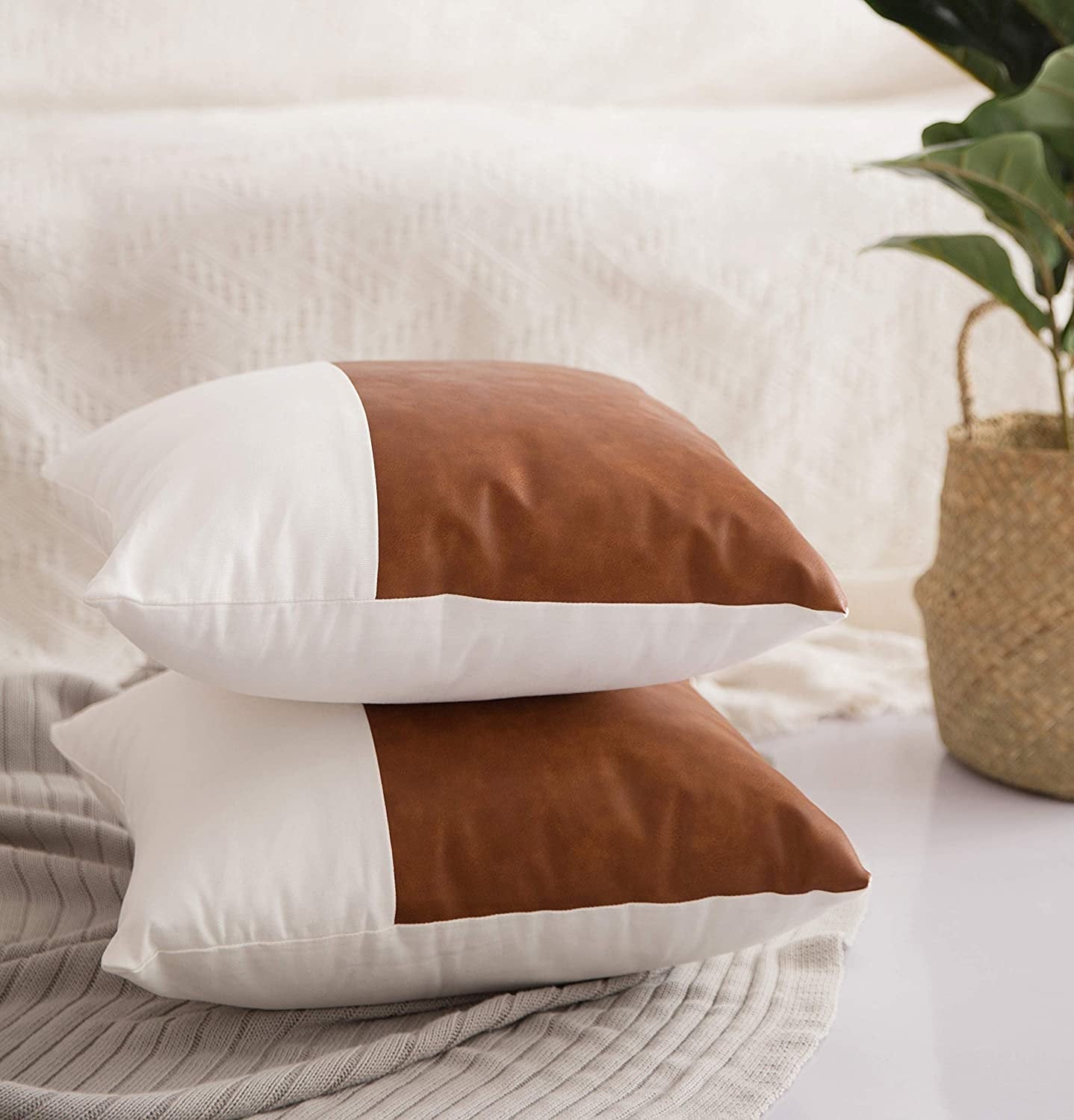 Vegan Leather Pillow Cover Axcestories