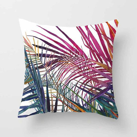 Vintage Flower Tropical Leaves Cushion Cover Axcestories